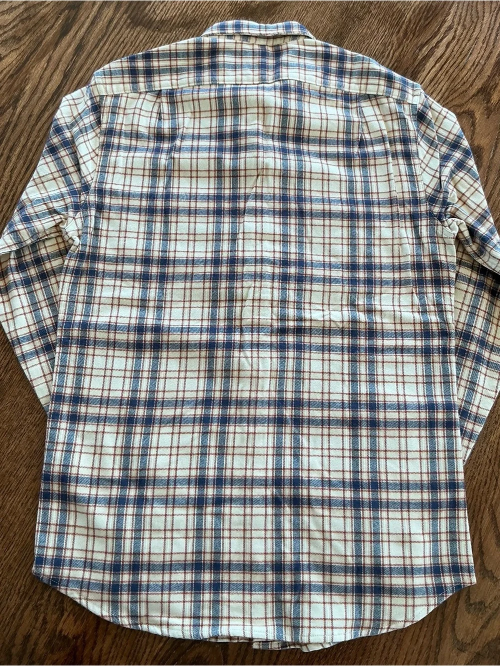 J. Crew Plaid Button-Down Shirt in Cream, Blue & Brown
